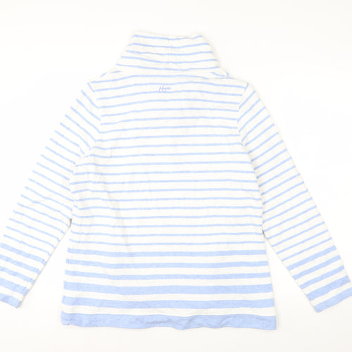Maine New England Women's Blue White Stripe Pullover Sweatshirt Size 16