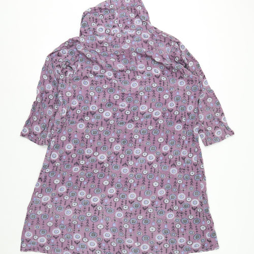 Alice Collins Women Purple Floral Viscose A-Line Knee Dress Size 16