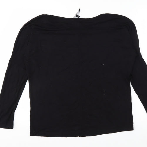 Next Women's Black Star Embroidered Long Sleeve T-Shirt Size 12