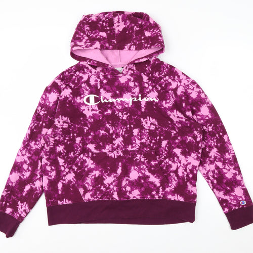 Champion Womens Purple Tie Dye Pullover Hoodie Medium