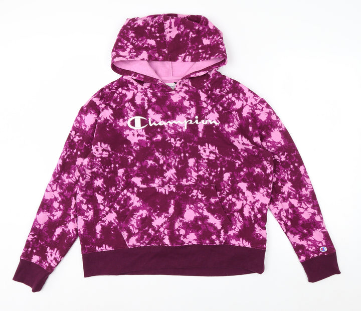 Champion Womens Purple Tie Dye Pullover Hoodie Medium