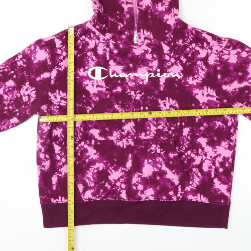 Champion Womens Purple Tie Dye Pullover Hoodie Medium