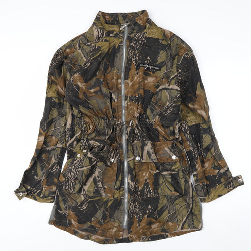 Manière De Voir Womens Camo Green Cotton Parka Jacket Size 12