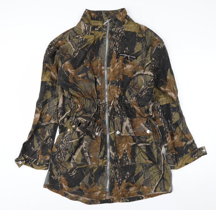 Manière De Voir Womens Camo Green Cotton Parka Jacket Size 12