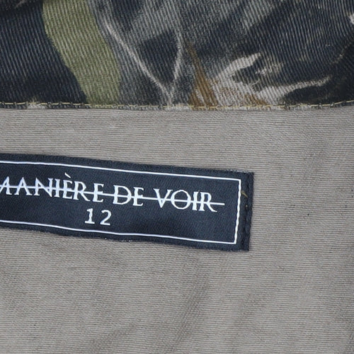 Manière De Voir Womens Camo Green Cotton Parka Jacket Size 12
