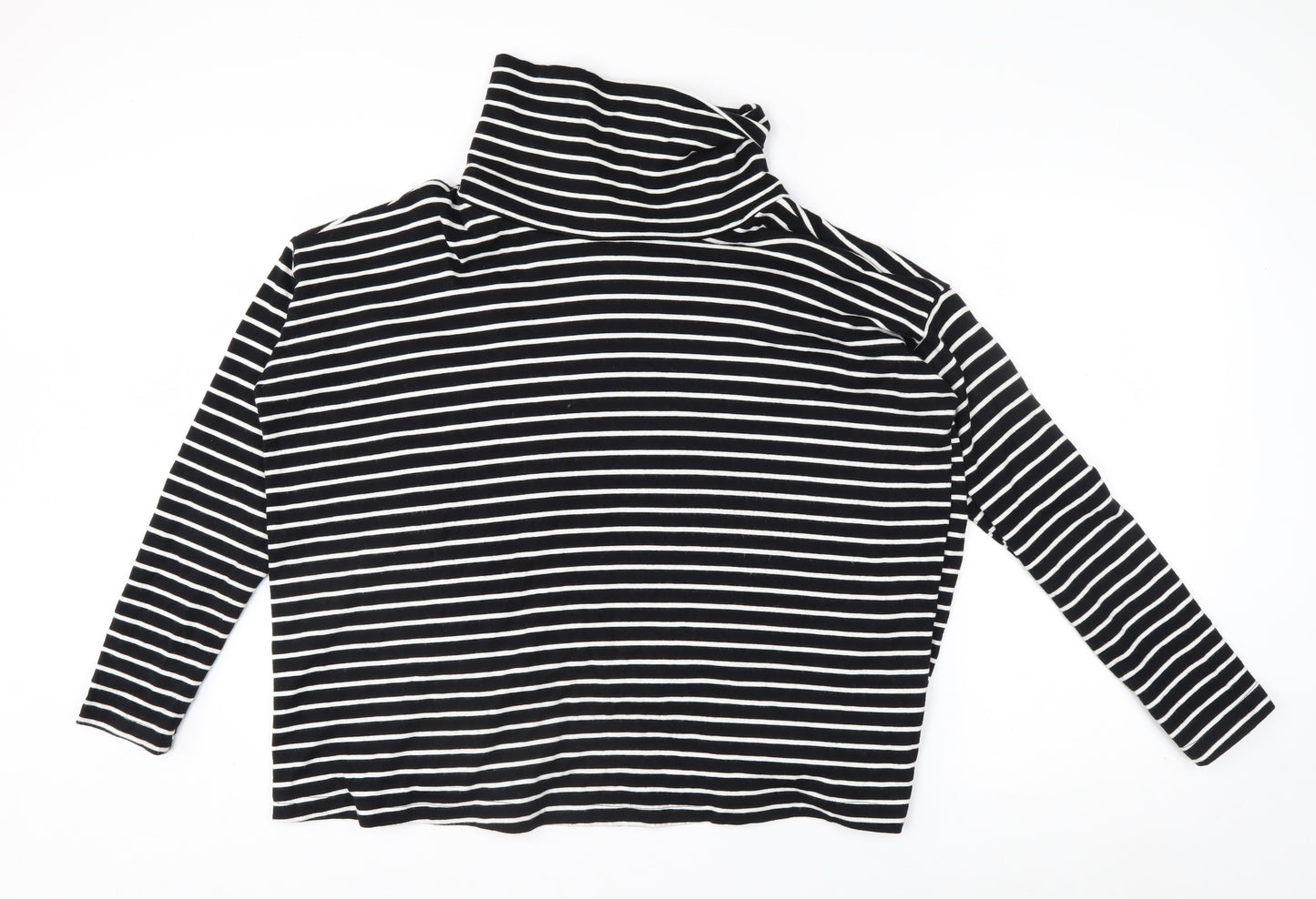 Apricot Women’s Black Stripe Roll Neck Long Sleeve Pullover Jumper Size 18