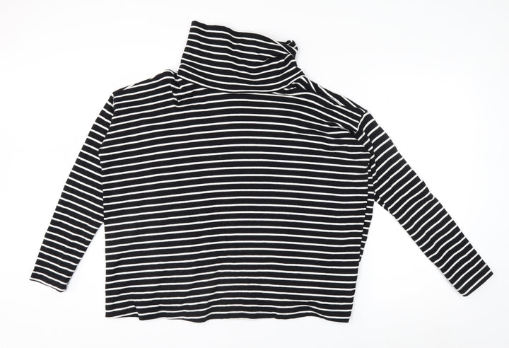 Apricot Women’s Black Stripe Roll Neck Long Sleeve Pullover Jumper Size 18