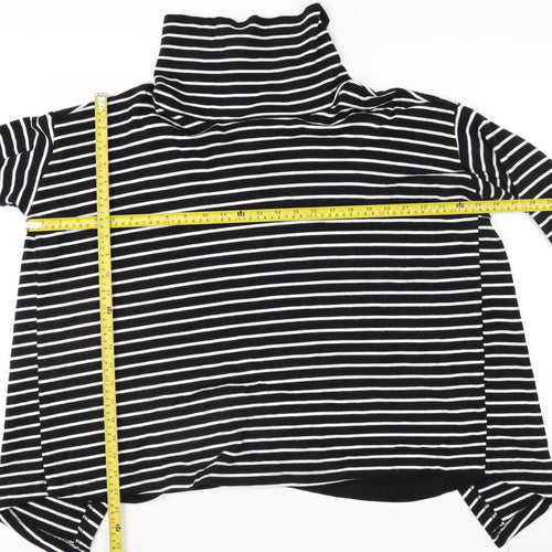 Apricot Women’s Black Stripe Roll Neck Long Sleeve Pullover Jumper Size 18