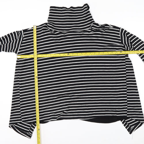 Apricot Women’s Black Stripe Roll Neck Long Sleeve Pullover Jumper Size 18