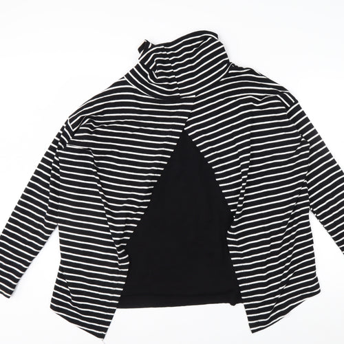 Apricot Women’s Black Stripe Roll Neck Long Sleeve Pullover Jumper Size 18