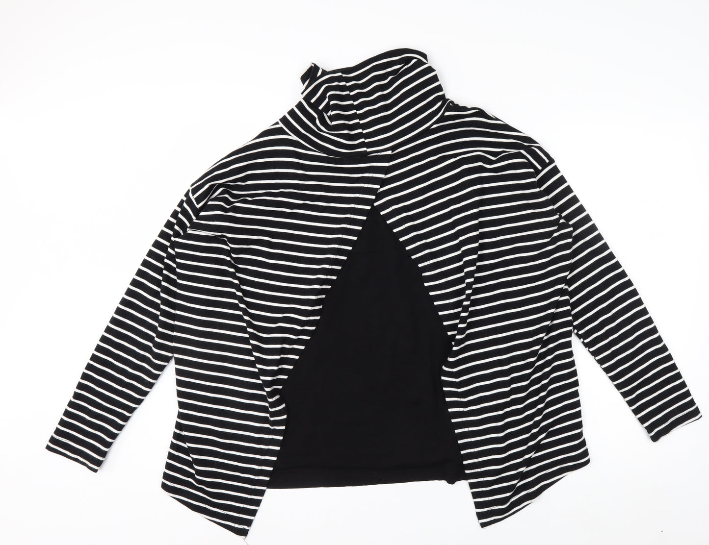 Apricot Women’s Black Stripe Roll Neck Long Sleeve Pullover Jumper Size 18