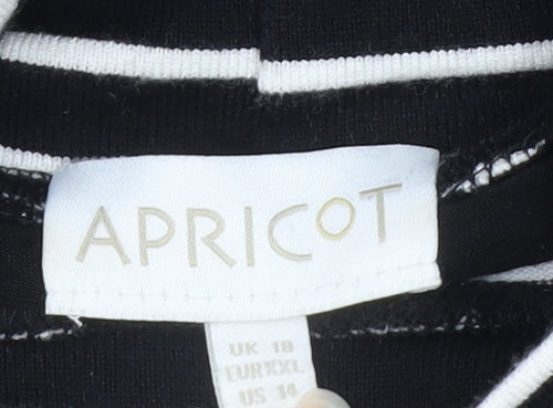 Apricot Women’s Black Stripe Roll Neck Long Sleeve Pullover Jumper Size 18