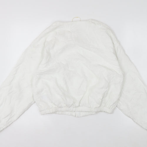 Marks and Spencer Women's White XS Embroidered Linen Bomber Jacket