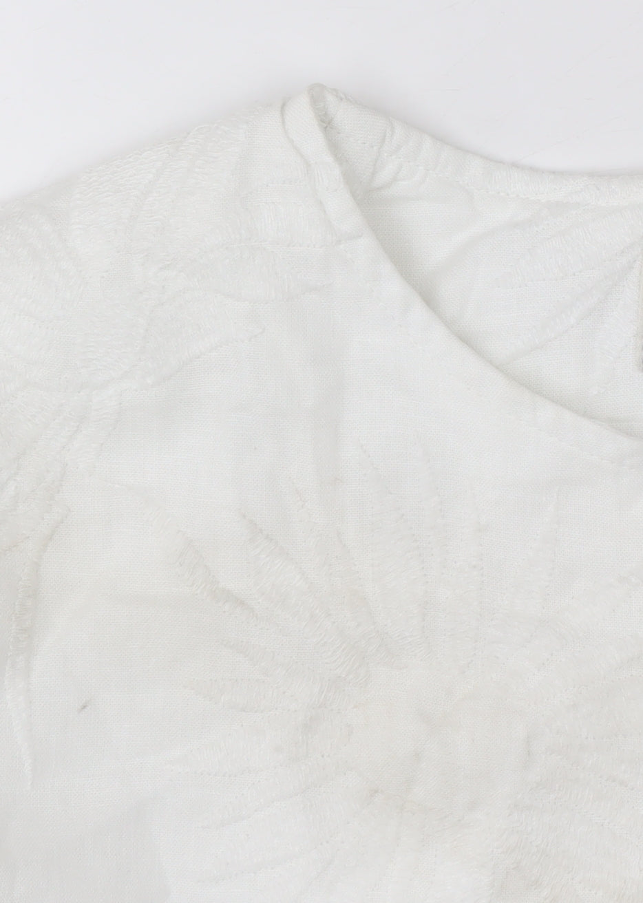 Marks and Spencer Women's White XS Embroidered Linen Bomber Jacket