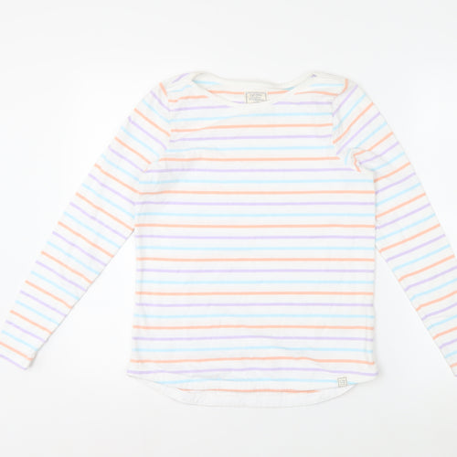 Fat Face Women's Multicoloured Striped Long Sleeve Cotton T-Shirt Size 6
