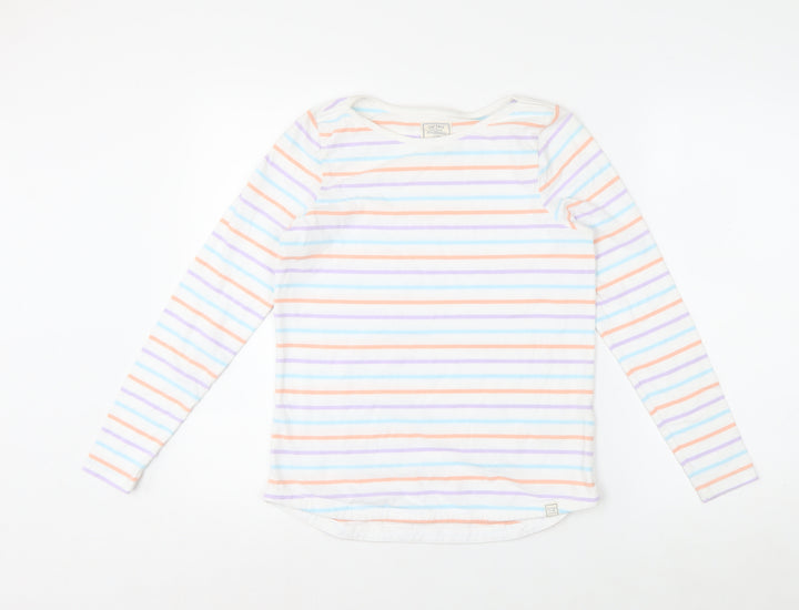 Fat Face Women's Multicoloured Striped Long Sleeve Cotton T-Shirt Size 6