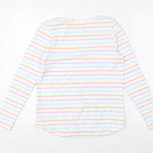 Fat Face Women's Multicoloured Striped Long Sleeve Cotton T-Shirt Size 6