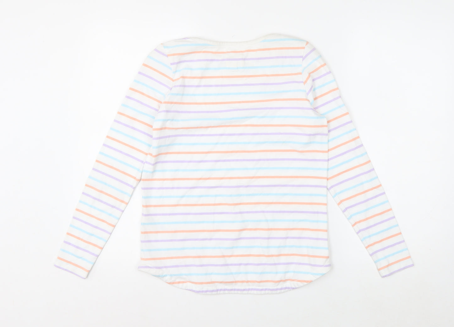 Fat Face Women's Multicoloured Striped Long Sleeve Cotton T-Shirt Size 6