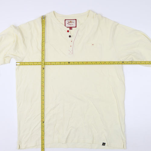 Joe Browns Men's Ivory 2XL Long Sleeve Henley Cotton Top