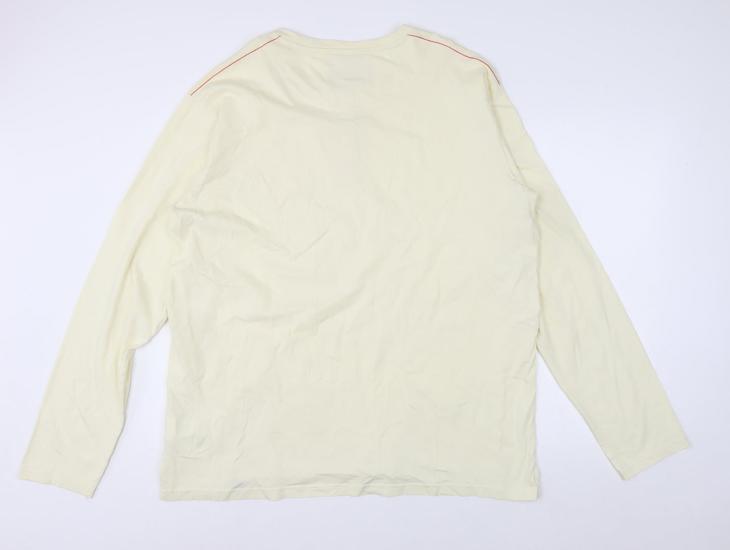 Joe Browns Men's Ivory 2XL Long Sleeve Henley Cotton Top