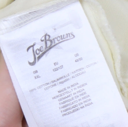 Joe Browns Men's Ivory 2XL Long Sleeve Henley Cotton Top