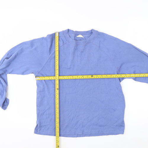 Hush Women's Blue Cotton Long Sleeve Crew Neck T-Shirt XS