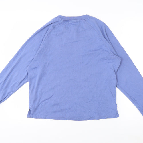 Hush Women's Blue Cotton Long Sleeve Crew Neck T-Shirt XS