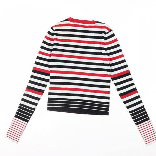 Zara Women Multicoloured Striped Knit Long Sleeve Top Size S