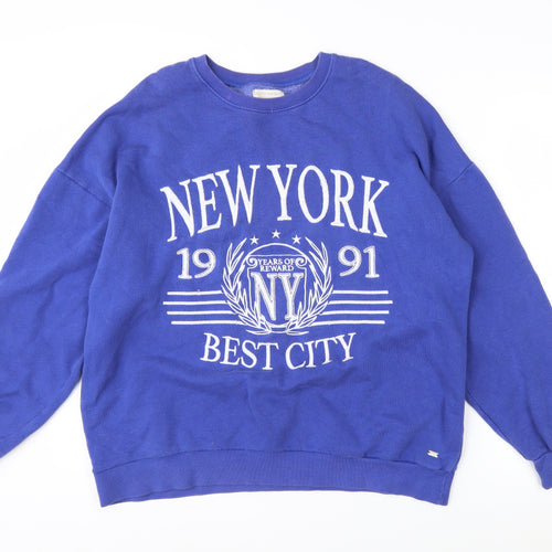 Pull&Bear Pacific Republic Teen Purple New York Print Sweatshirt S
