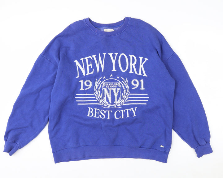Pull&Bear Pacific Republic Teen Purple New York Print Sweatshirt S