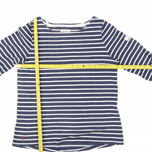 Joules Women Blue Striped Long Sleeve Cotton Nautical Top Size 12