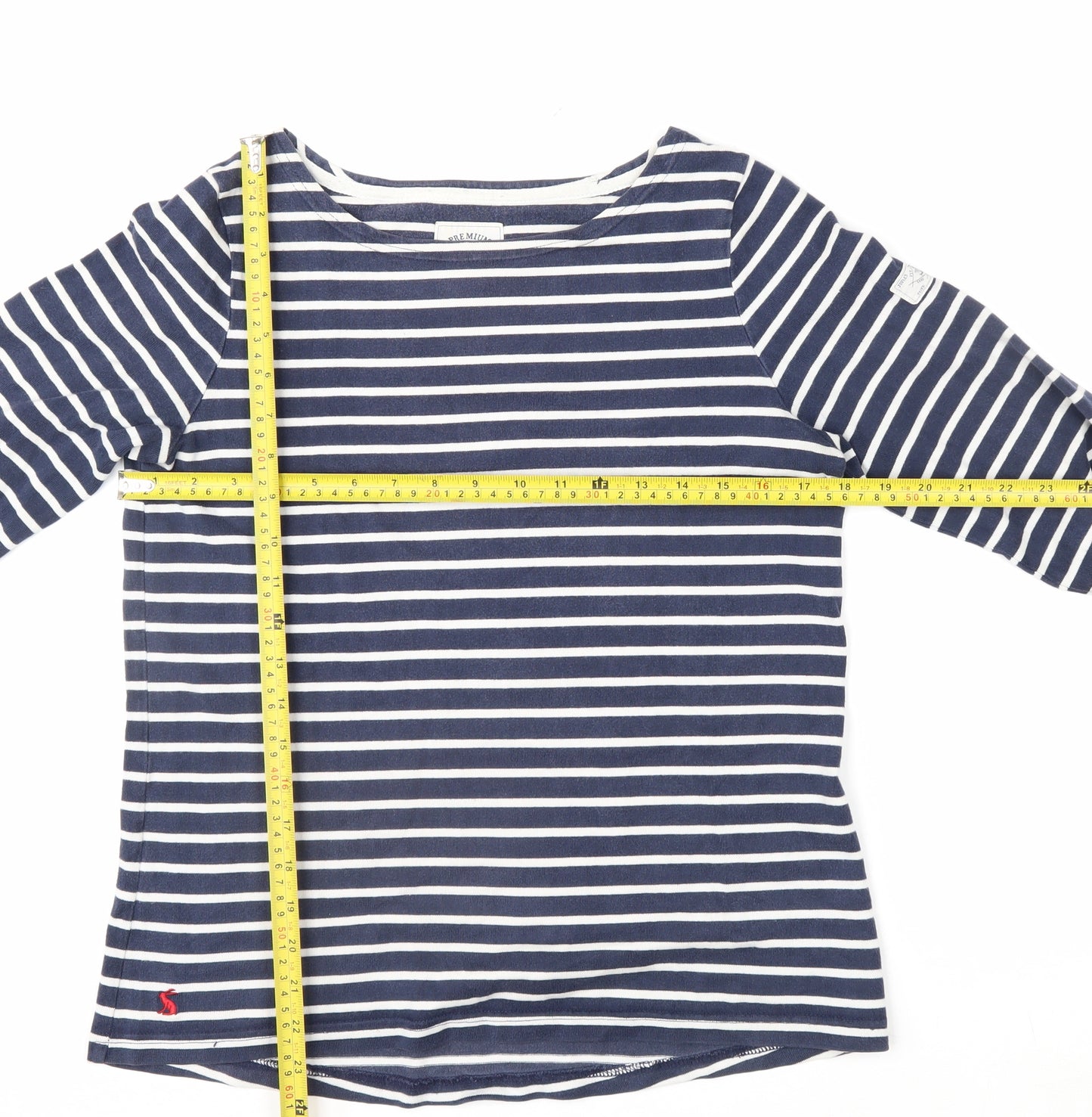 Joules Women Blue Striped Long Sleeve Cotton Nautical Top Size 12