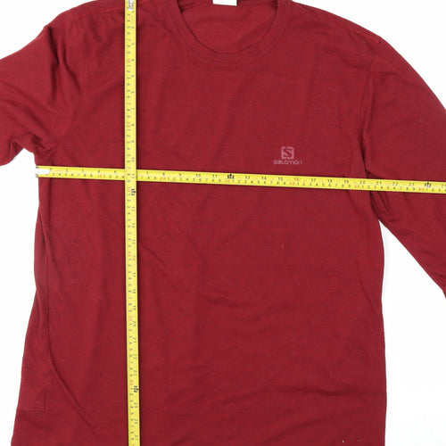 Salomon Men’s Red Long Sleeve Activewear T-Shirt 2XL Regular Fit
