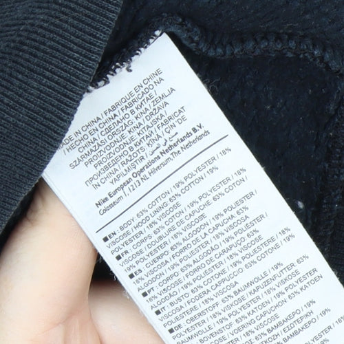 Nike Women's Black Full Zip Hoodie Size S Cotton Blend