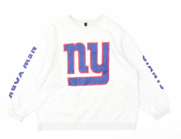 H&M Divided Women's Grey NY Giants Pullover Sweatshirt Size M