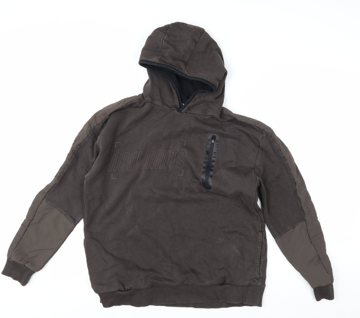 C&A Boys Brown Pullover Hoodie 14 Years Cotton Blend New Limits Design