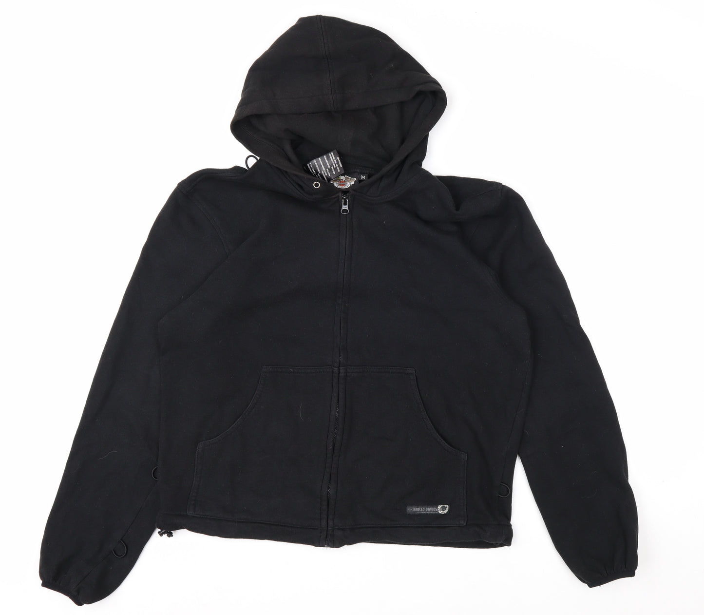Harley-Davidson Men's Black Full Zip Hoodie M Classic Biker Style