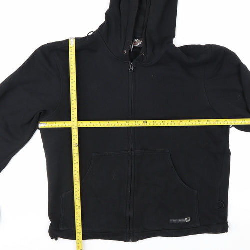 Harley-Davidson Men's Black Full Zip Hoodie M Classic Biker Style