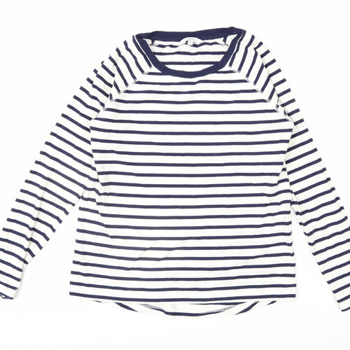 Next Women's Blue Striped Long Sleeve Cotton T-Shirt Size 8