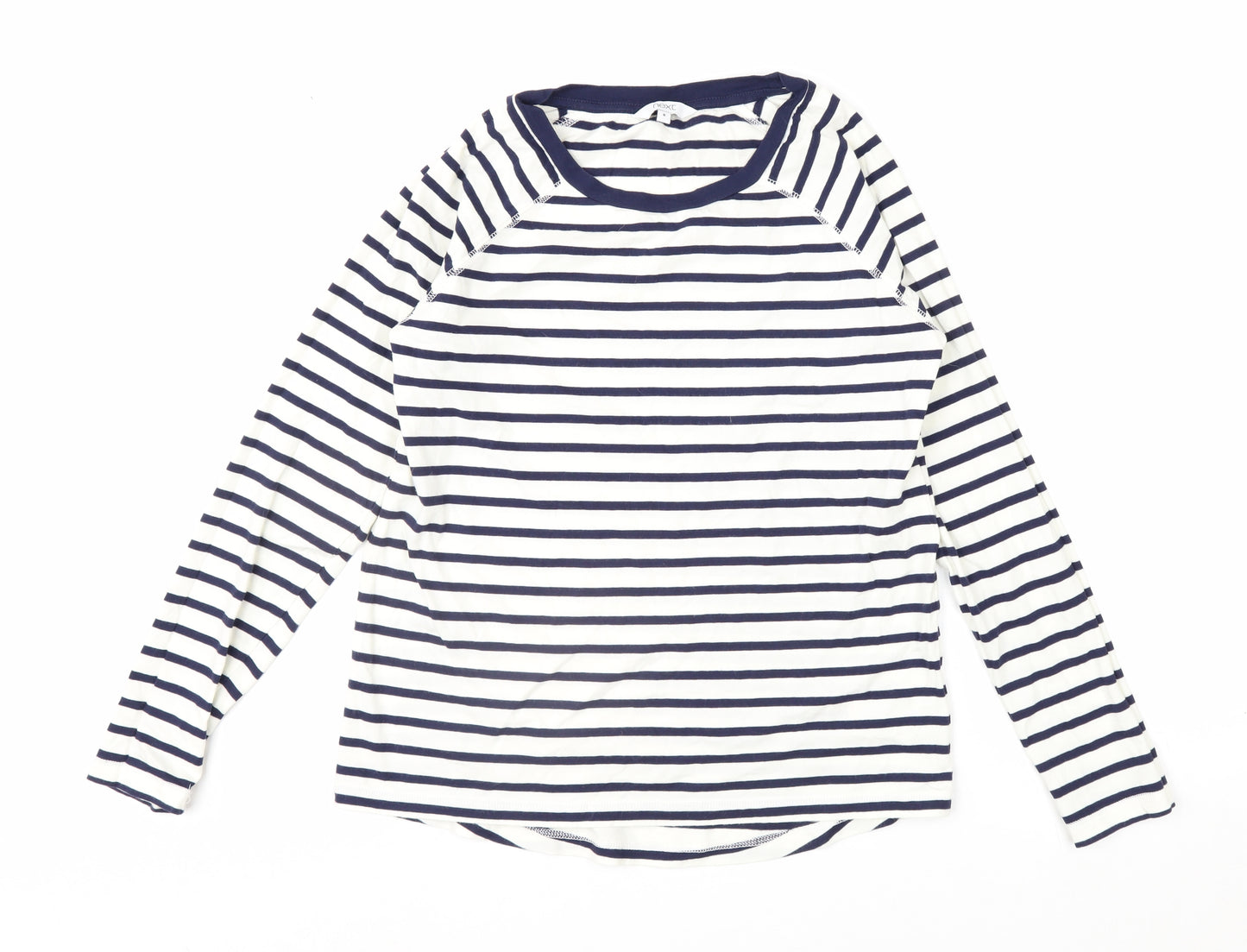 Next Women's Blue Striped Long Sleeve Cotton T-Shirt Size 8