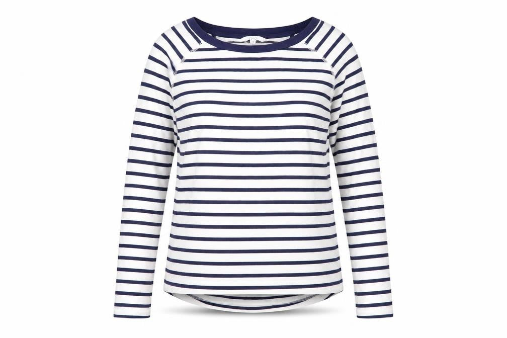 Next Women's Blue Striped Long Sleeve Cotton T-Shirt Size 8