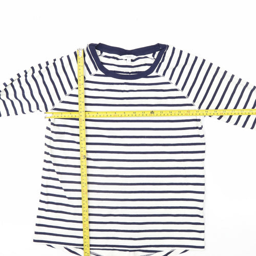 Next Women's Blue Striped Long Sleeve Cotton T-Shirt Size 8