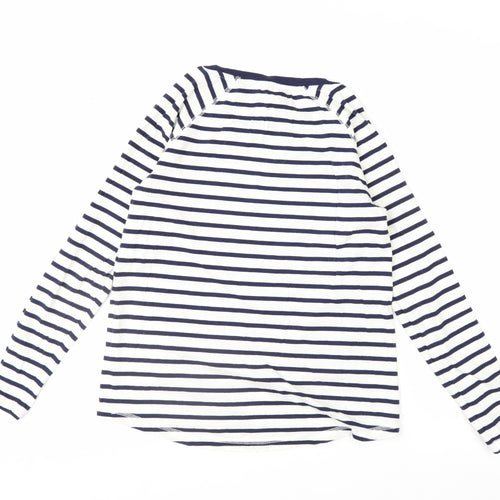 Next Women's Blue Striped Long Sleeve Cotton T-Shirt Size 8