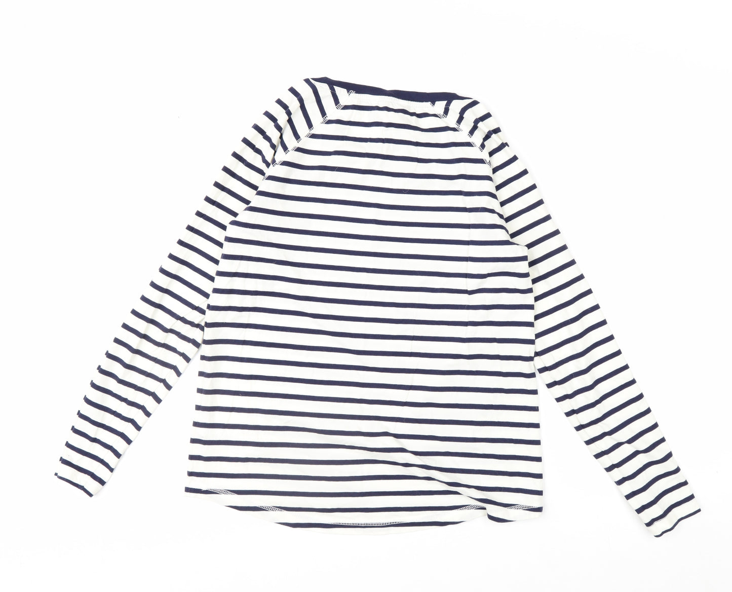 Next Women's Blue Striped Long Sleeve Cotton T-Shirt Size 8