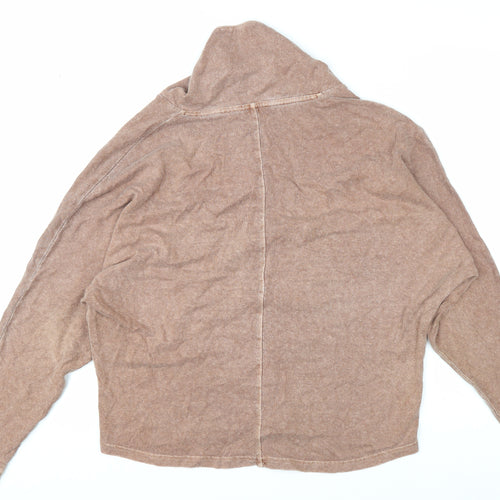 Poetry Womens Brown Hemp Cotton Cowl Neck Long Sleeve Tunic Blouse UK 12