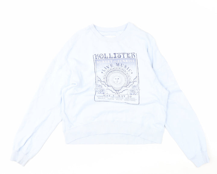 Hollister Women’s Blue Crew Neck Pullover Sweatshirt Size S