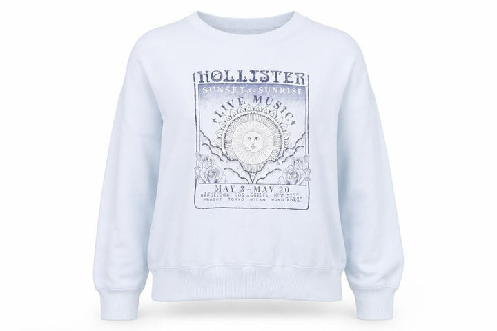 Hollister Women’s Blue Crew Neck Pullover Sweatshirt Size S