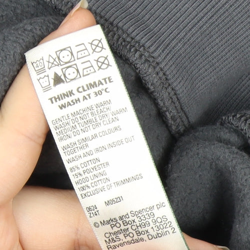 Marks and Spencer Boys Grey Among Us Pullover Hoodie 14-15 Years Cotton Blend