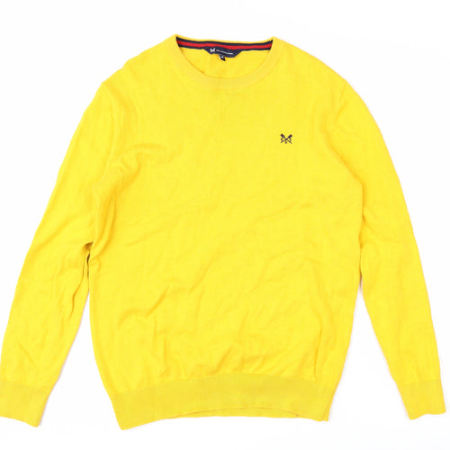 Crew Clothing Company Men's Yellow Cotton Crew Neck Pullover Jumper M