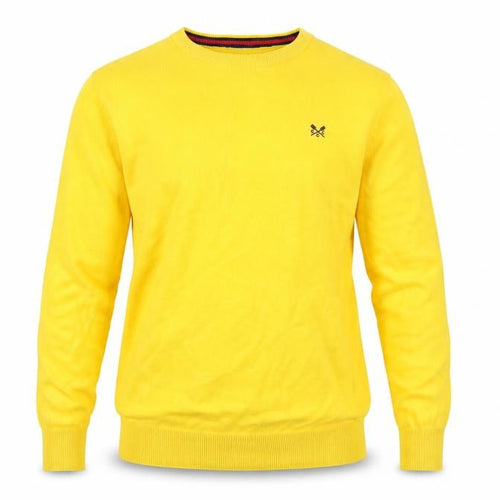 Crew Clothing Company Men's Yellow Cotton Crew Neck Pullover Jumper M